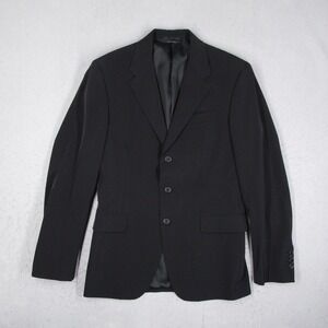 Prada Milano Suit Mens Black Stretch 48R Italy A8095 2 Piece 3 Button